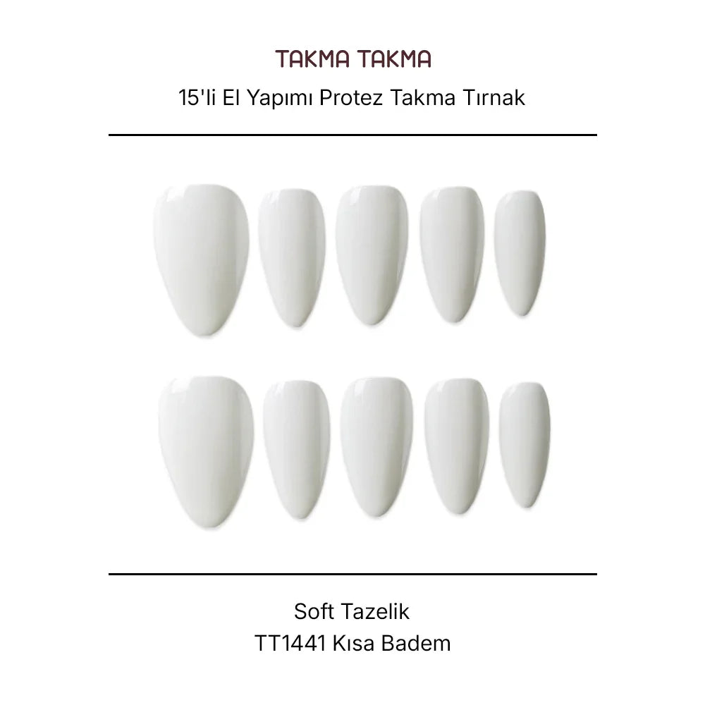 Tekrar Kullanılabilir El Yapımı Protez Takma Tırnak TT1441 - Soft Tazelik 15'li