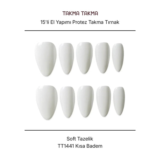 Tekrar Kullanılabilir El Yapımı Protez Takma Tırnak TT1441 - Soft Tazelik 15'li