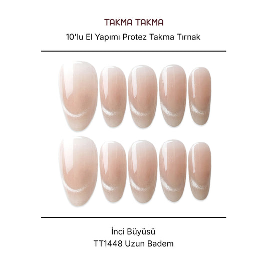 Tekrar Kullanılabilir El Yapımı Protez Takma Tırnak TT1449 - Parlak Düşler - 10'lu