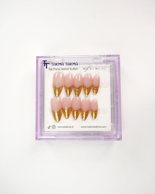 10'lu Ten Uzun Badem UBD1552 Tekrar Kullanılabilir El Yapımı Protez Takma Tırnak