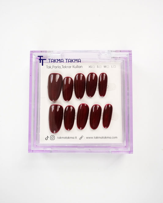 15'li Uzun Oval UOV1507 Tekrar Kullanılabilir El Yapımı Protez Takma Tırnak