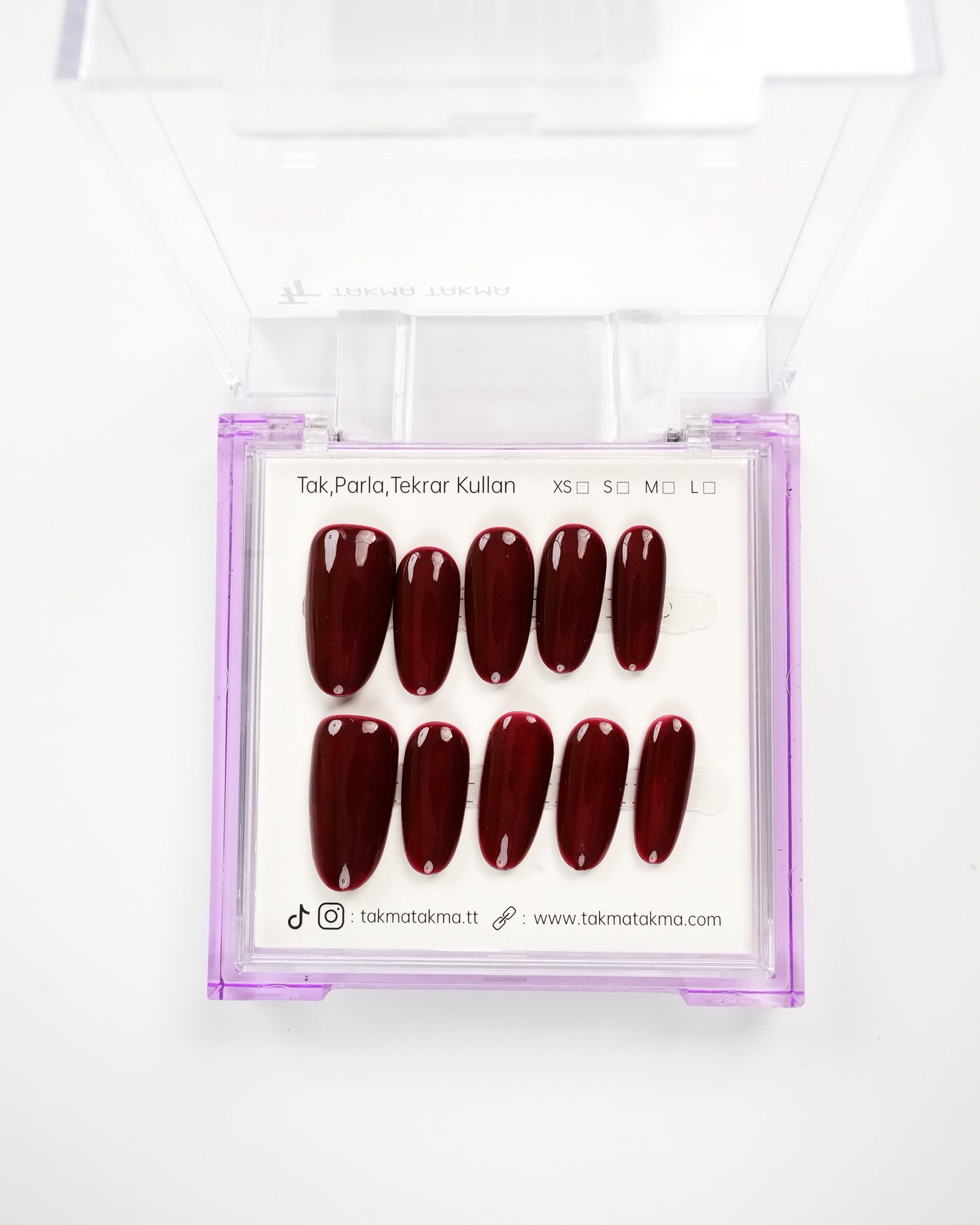 15'li Uzun Oval UOV1507 Tekrar Kullanılabilir El Yapımı Protez Takma Tırnak