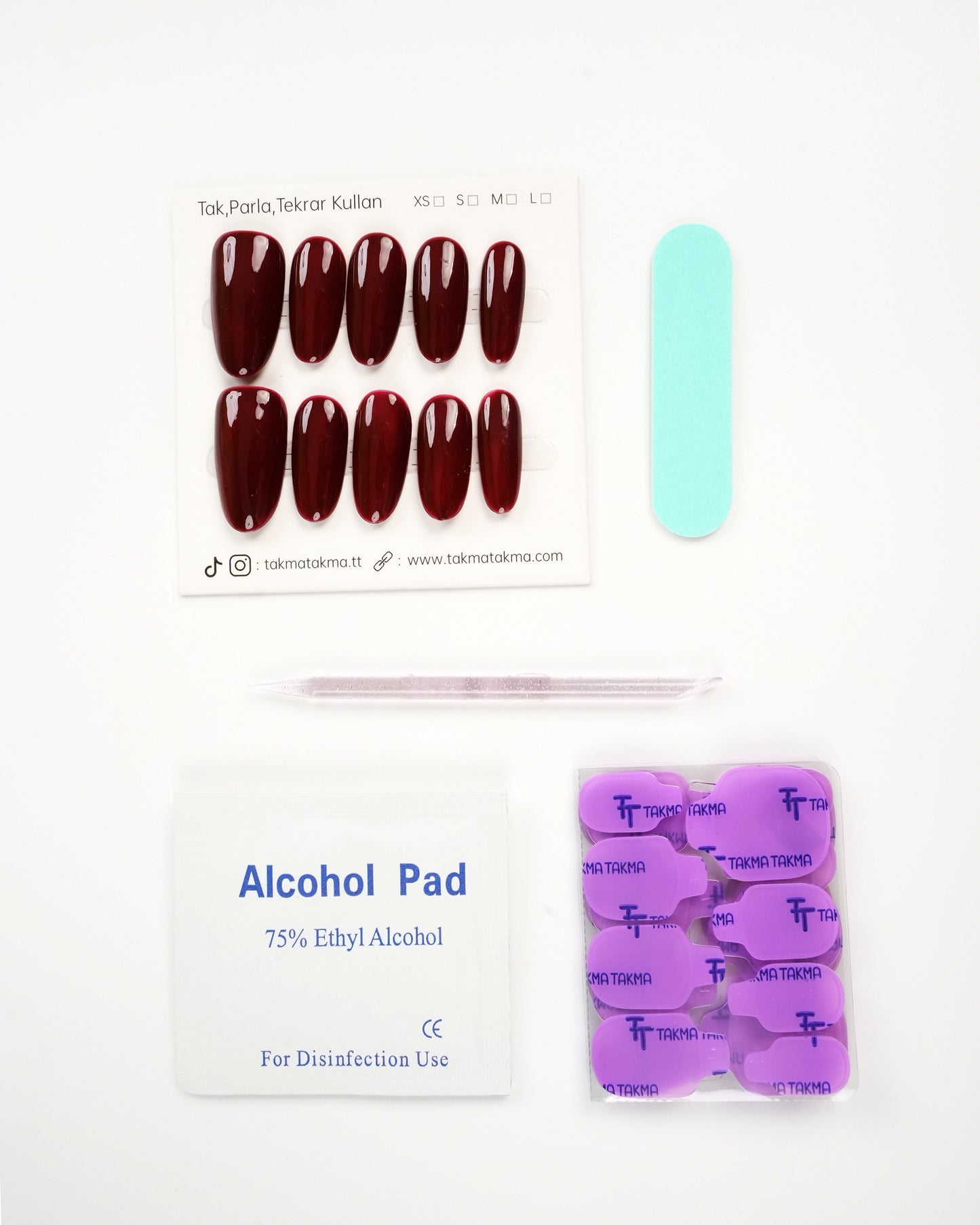 15'li Uzun Oval UOV1507 Tekrar Kullanılabilir El Yapımı Protez Takma Tırnak