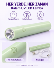 Şarjlı Kalem UV LED Tırnak Lambası – Kalıcı Oje ve UV Jel Kurutucu, Mint Yeşili