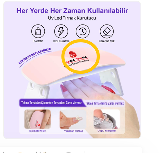 UV Lamba Taşınabilir Tırnak Kurutma Makinesi (Jel ile Kullanılmalı)