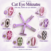Çok Başlıklı Cat Eye Mıknatısı – Kedi Gözü Kalıcı Oje Şekillendirme Aparatı YTMK-0001