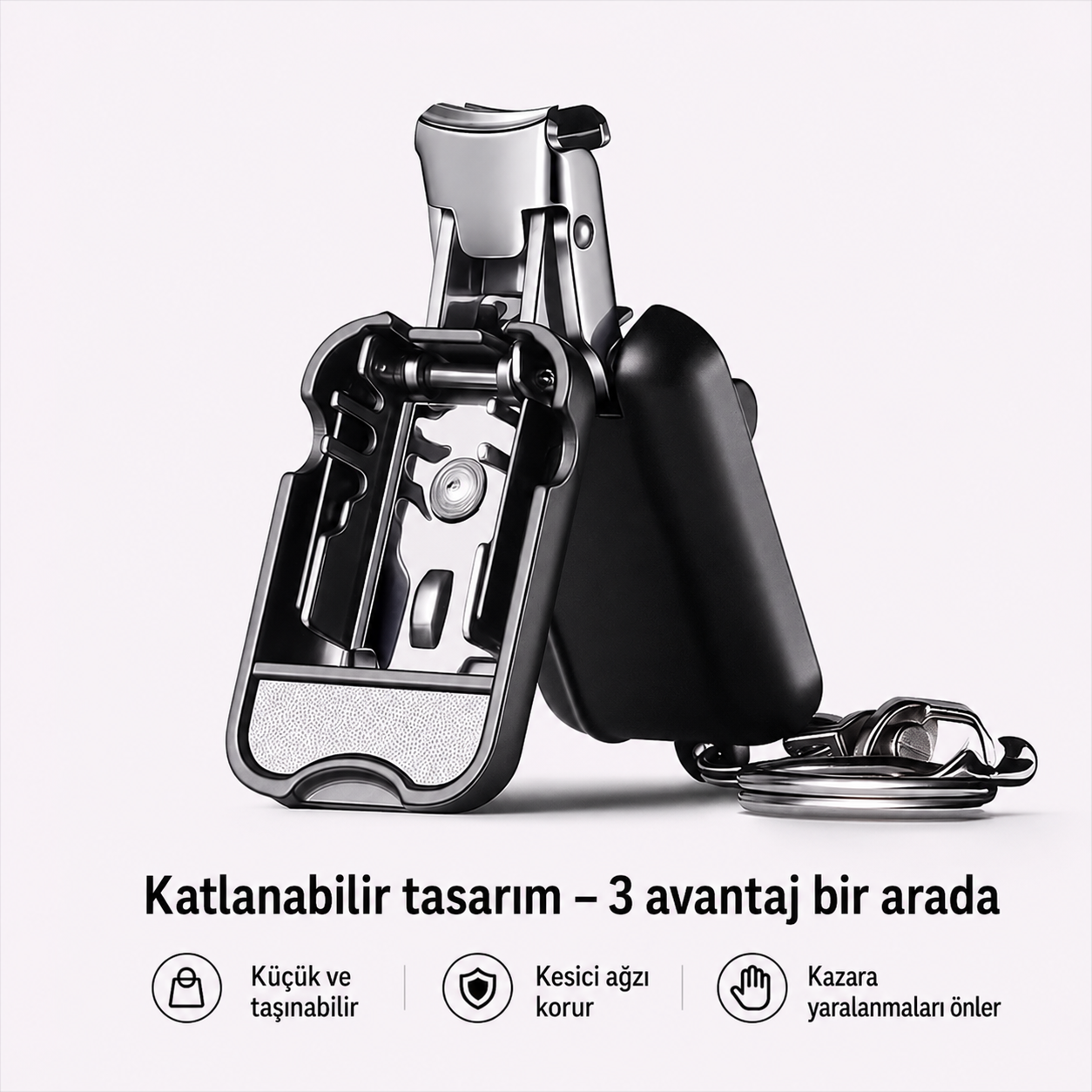 YTMT1751 Katlanabilir Anahtarlıklı Tırnak Makası