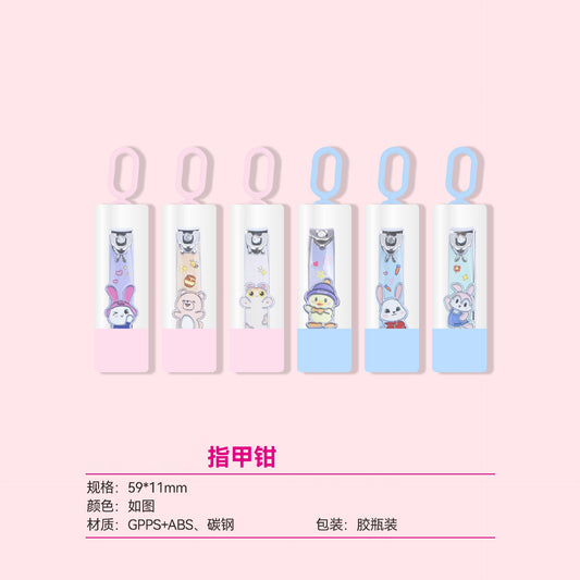 YTMT1756 Pembe Kırılmaz Kutulu ve Figürlü Paslanmaz Çelik Çocuk Tırnak Makası