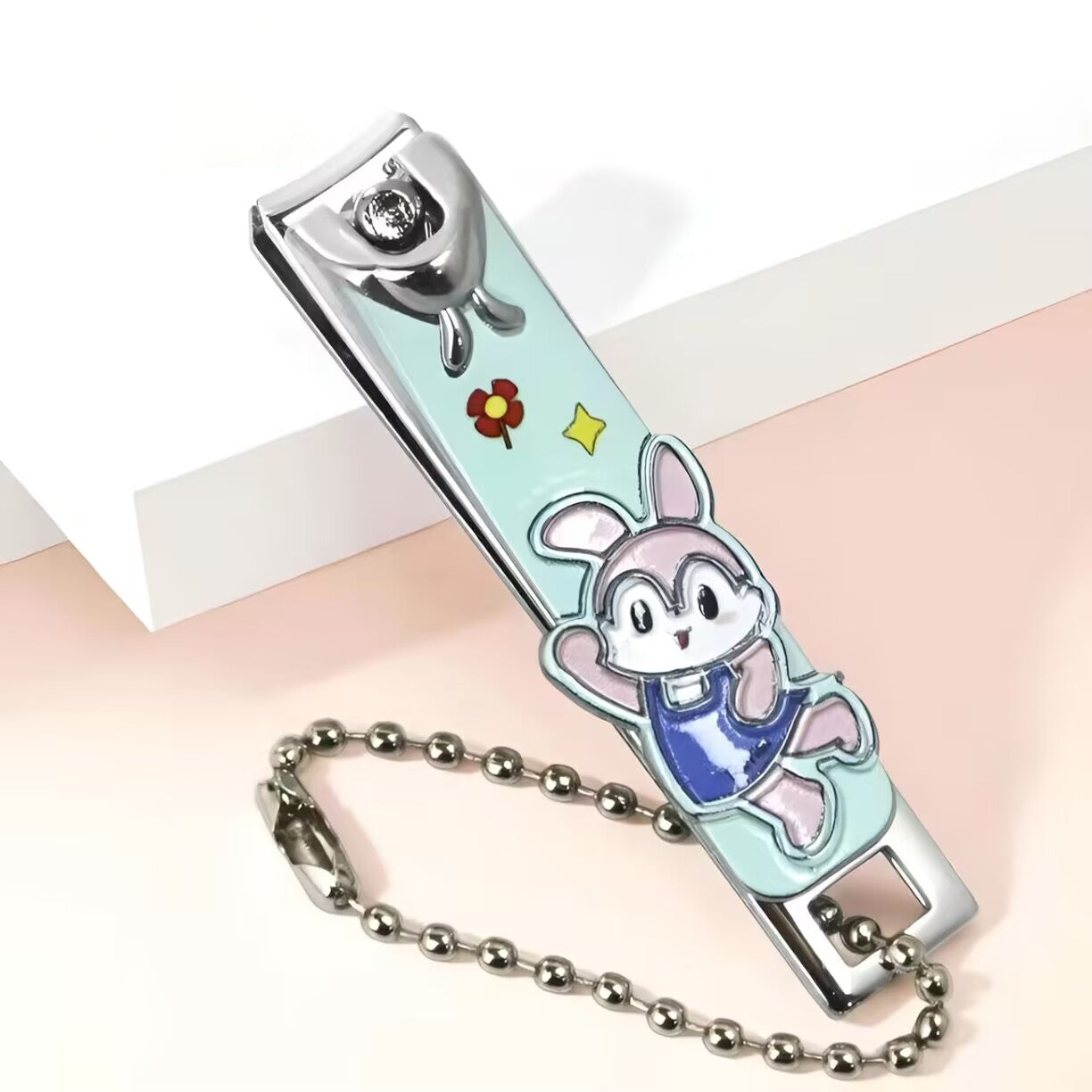 YTMT1756 Pembe Kırılmaz Kutulu ve Figürlü Paslanmaz Çelik Çocuk Tırnak Makası